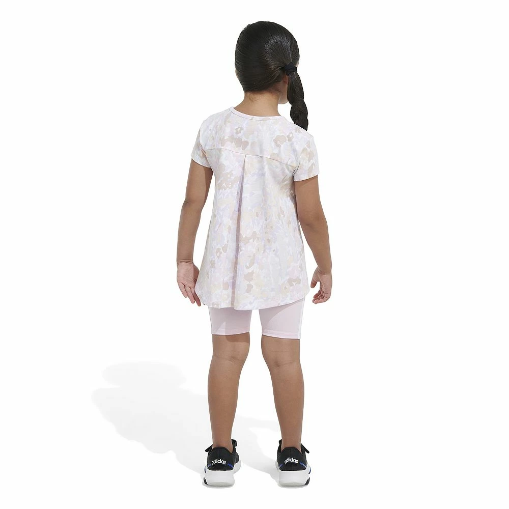 Girls 4-6x Adidas Back Pleat Tee & Bike Short Set 6 Girls 4-6x Adidas Back Pleat Tee & Bike Short Set - Image 4