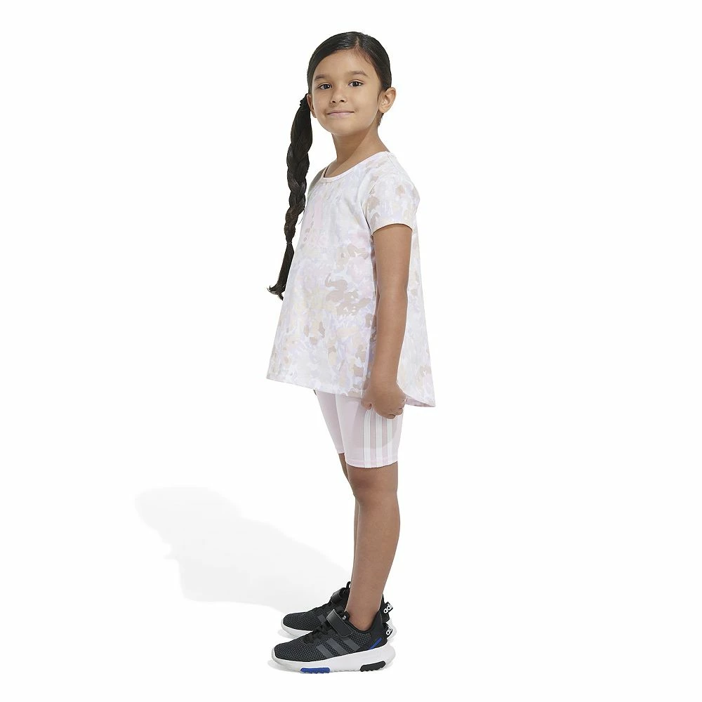 Girls 4-6x Adidas Back Pleat Tee & Bike Short Set 8 Girls 4-6x Adidas Back Pleat Tee & Bike Short Set - Image 6