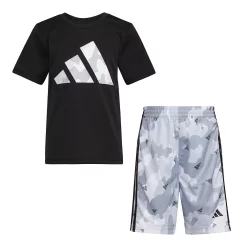 Boys 4-7 adidas Logo Tee & Camo Shorts Set