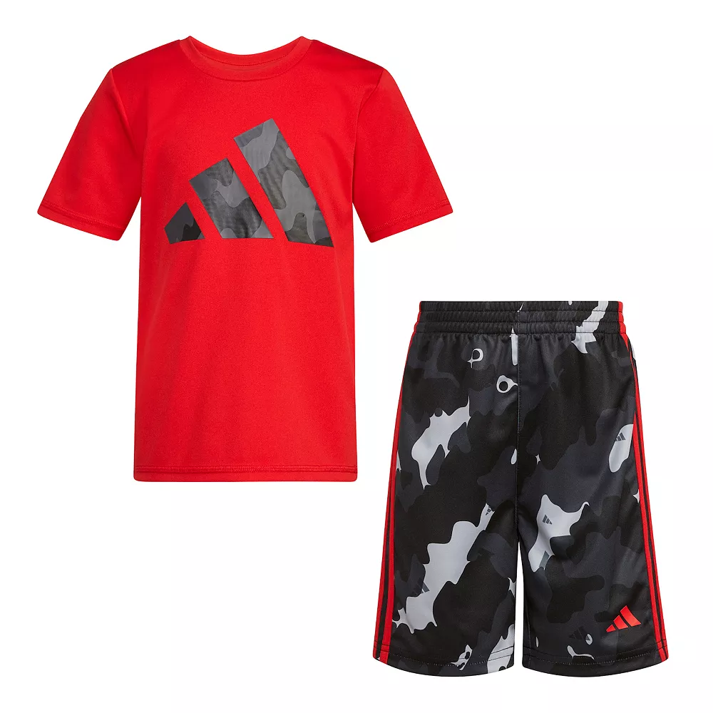 Boys 4-7 adidas Logo Tee & Camo Shorts Set 4 Boys 4-7 adidas Logo Tee & Camo Shorts Set - Image 2