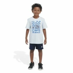 Boys 4-7 adidas Logo Graphic Tee & 3 Striped Shorts Set -Adidas shop 5851241 ALT2