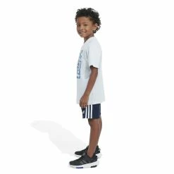 Boys 4-7 adidas Logo Graphic Tee & 3 Striped Shorts Set -Adidas shop 5851241 ALT5