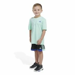 Boys 4-7 adidas Logo Tee & Shorts Set -Adidas shop 5851244 ALT4