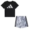 Toddler Boy adidas Logo Tee & Camo Shorts Set