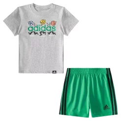 Toddler Boy adidas Graphic Tee & Shorts Set -Adidas shop 5854561 Green