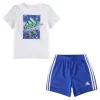 Toddler Boy adidas Graphic Tee & Shorts Set -Adidas shop 5854561 White